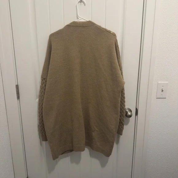 Dokotoo Women's Caramel Colored Open Cardigan Waffle Weave Pattern Size 2XL - Picture 2 of 6